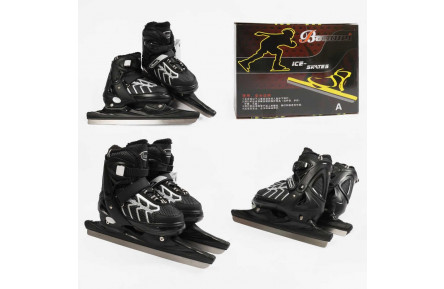 Ковзани HL-20647 L розмір 39-41 (6) колір Чорний, устілка 23-25 см, в коробці