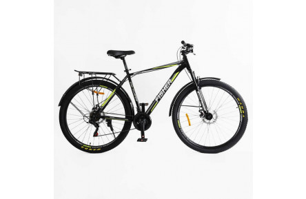 Велосипед Corso Fisher FS-70190 29" 21" чорно-жовтий, Shimano 21 швидкість