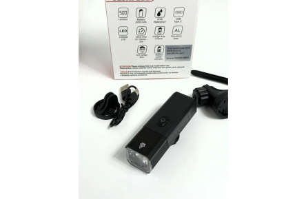 Ліхтар передній алюм. AU238 600LM, Osram LED, акум.2200 mAh, type-C