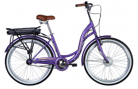 Велосипед з електроприводом 26" ST Dorozhnik eAQUAMARINE BH рама-17" 36B 13А*г 500Вт фіолетовий з кошиком 2026