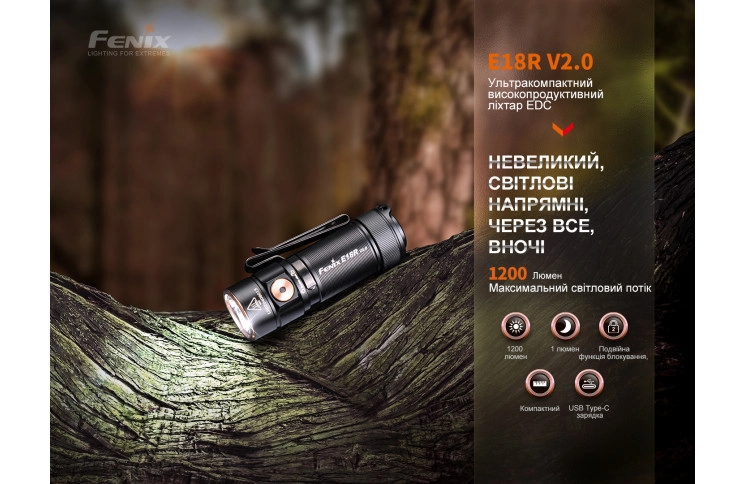 Ліхтар ручний Fenix E18R V2.0