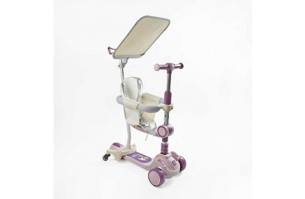 Самокат 5в1 "Skyper" FJ-33822 (4) колеса PU125х40мм зі світлом, укр озвучування та підсвічування платформи,с ДОП. КОЛЕСАМИ, захисний бампер, в коробці