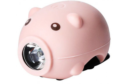 Дитячий ліхтар Green Cycle Piglet, 300 люмен, 3 режими, + гудок з 5 звуками, рожевий