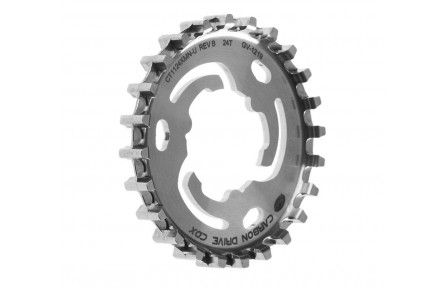 Задня зірка Gates Carbon Drive CDX 45.5 SureFit з нержавіючої сталі 24T, срібна