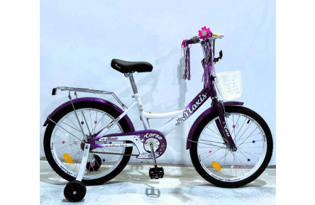 Велосипед 20" дюймів 2-х колісний "CORSO" MAXIS MX-65518 (1) ручне гальмо, дзвіночок, додаткові колеса, ЗІБРАНИЙ НА 75, в коробці