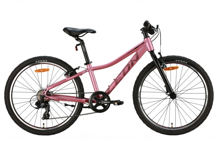 Велосипед Leon JUNIOR Vbr AL 2024 24" 12" розовый с черным (матовый)