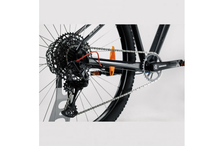 Велосипед KTM ULTRA FUN 29" рама M/43, чорний матовий (сіро-жовтогарячий), 2022