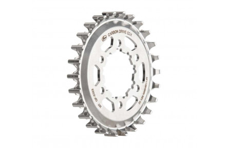 Задня зірка Gates Carbon Drive CDX 9-Spline 6 болтів з нержавіючої сталі 26T, срібна
