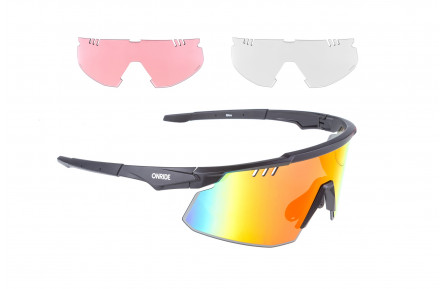 Окуляри Onride Bliss матово-чорні з лінзами димчасті Revo Red (17%); HD purple (19%); прозорі (100%)