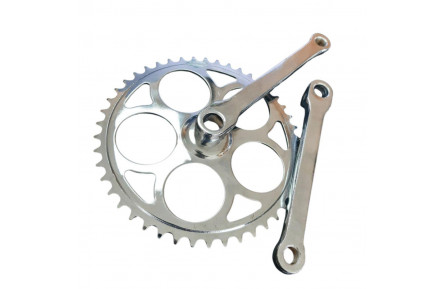 Шатун Сталь L170мм 46T під клин VLT . срiблястий