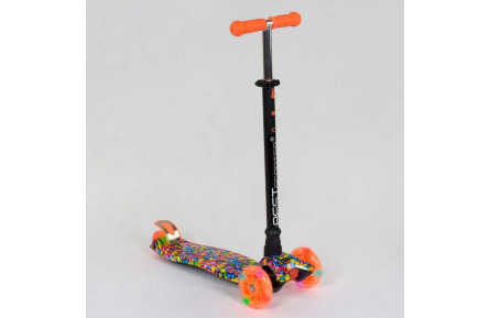 Самокат А 25461 /779-1316 MAXI "Best Scooter" (1) пластмасовий, 4 колеса PU, СВІТЛО, трубка керма алюмінієва, d = 12 см, в коробці