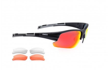 Окуляри Onride Lead 20 чорні з лінзами: Revo Red (17%); помаранч (51%) прозорі (100%)