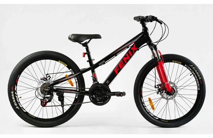 Велосипед Corso Fenix FX-24016 24" 11" чорно-червоний