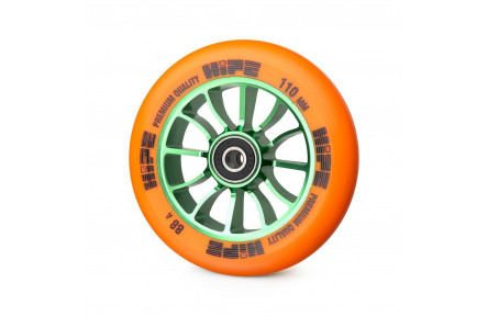 Колесо для трюкового самоката Hipe H01 110мм, green/orange