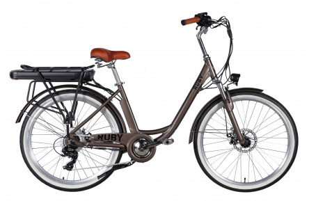Велосипед з електроприводом 26" AL Dorozhnik eRUBY DD FR рама-17" 48B 15А*г 500Вт мокрий асфальт 2026