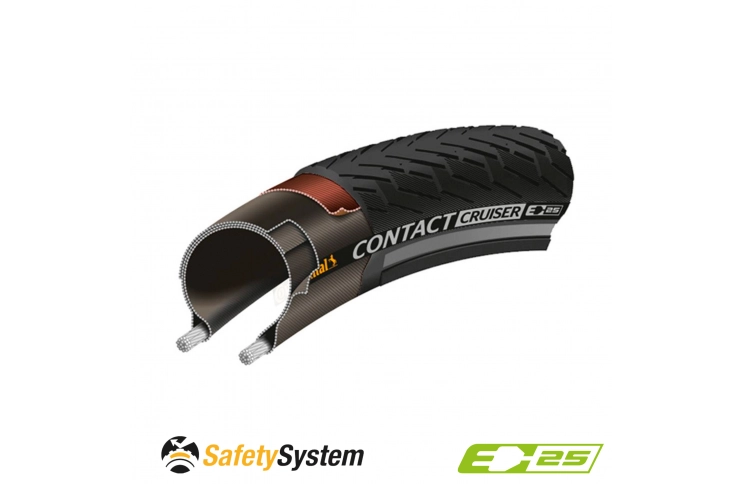 Покрышка Continental CONTACT Cruiser Reflex, 28"x2.20, 55-622, Wire, SafetySystem Breaker, 1025 г,  черный
