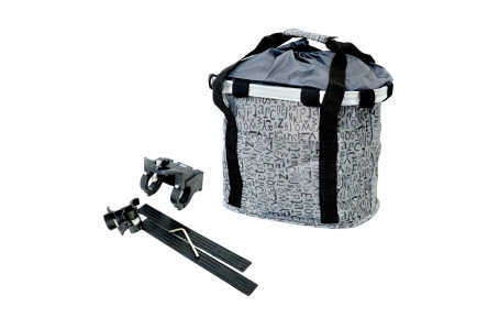 Велосумка корзина BRAVVOS 30x25x25см сірий з буквами