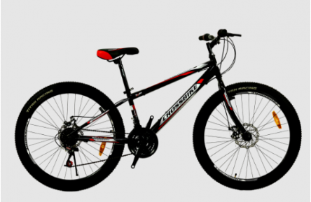 Велосипед CrossBike Spark D-St 26" 13" чорно-червоний