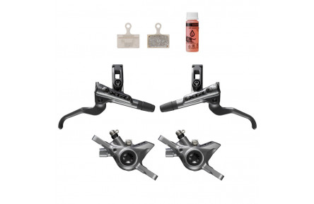 Гальмо гідравл. дискове M9200 DEORE XTR перед + зад (2-поршн каліпер, J-kit гідролінії 1000 і 1700мм)
