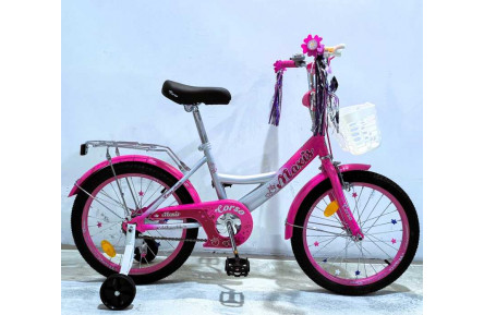 Велосипед 18" дюймів 2-х колісний "CORSO" MAXIS MX-73269 (1) ручне гальмо, дзвіночок, додаткові колеса, ЗІБРАНИЙ НА 75, в коробці