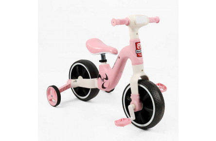 Велосипед-трансформер Best Trike BT-14680 колеса 10", українське озвучування, з’ємні педалі, з’ємні допоміжні бокові колеса