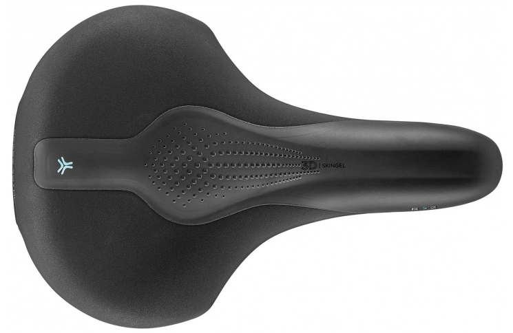 Седло Selle Royal SCIENTIA R2 Relaxed, 3D skingel, обивка Black Gummy/Black mokka, 289х196мм, 485г, рейлы сталь + Curva suspension, unisex, черное