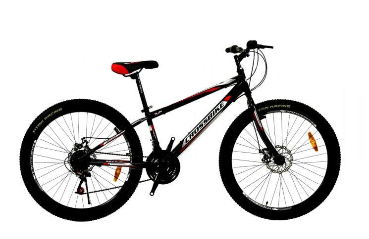 Велосипед CrossBike Spark D-Al 26" 13" чорно-червоний