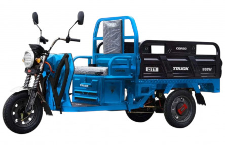 Электрический грузовой трицикл Corso Truck CITY CT-490156 (800Вт 60В 45Ач) 12" голубой