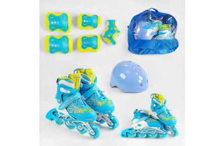 Ролики с захистом 6917-М розмір 35-38 колір СИНІЙ