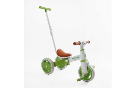 Велосипед 3-х колесный Best Trike LB-10240 колеса передние 10", задние 8", родительская ручка, бело-зеленый