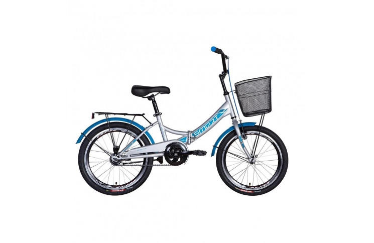 Подростковый велосипед Formula Smart 2021 20" 13" серебристый с голубым с корзиной