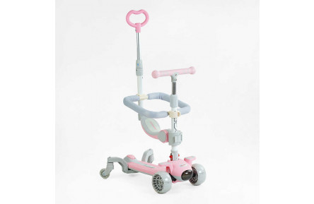 Самокат 5в1 "Skyper" J-36225 колеса PU 125х40мм со светом, музыка и подсветка платформы, с ДОП. КОЛЕСАМИ, защитный бампер