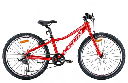 Велосипед 24" Leon JUNIOR Vbr 2022 (червоний з сірим)