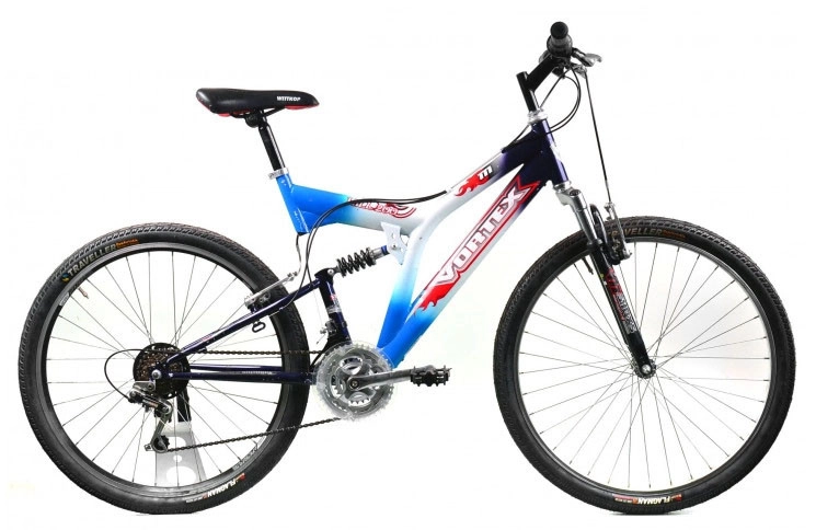 Двопідвісний велосипед Vortex Hill 200 26" L синьо-білий Б/В
