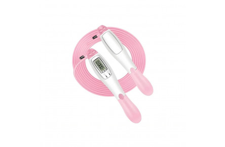 Швидкісна скакалка з лічильником EasyFit EF-1916-WP білий-рожевий