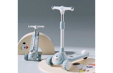 Самокат триколісний "Skyper" SM-3190-27 (6) колеса PU 125х40мм зі світлом, музика та підсвічування платформи, кермо складне, в коробці