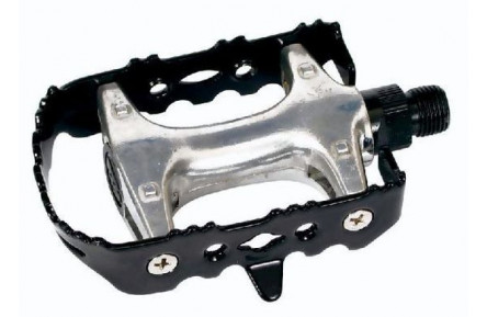 Педалі Longus CAGE MTB Al/Fe срібний, насипні підшипники