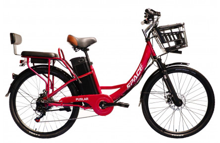 Велосипед з електроприводом 26" ST SPACE PULSAR DD FR рама-15,5" 48B 20А*г 500Вт малиновий YS 3048 2026