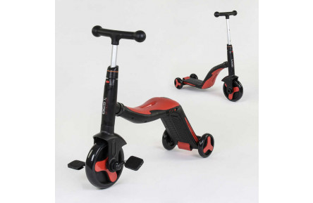 Самокат 3в1 Best Scooter JT 28288, самокат-велобіг-велосипед, червоний