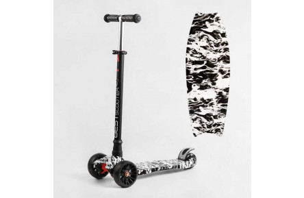 Самокат триколісний MAXI S - 10533 “Best Scooter”, кермо знімне, колеса PU зі світлом, переднє 130х25 мм, задні здвоєні 80х45 мм