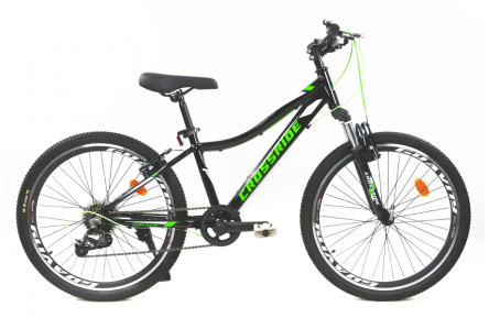 Подростковый велосипед Crossride Cross AL V-brake 24" 13" черно-зеленый