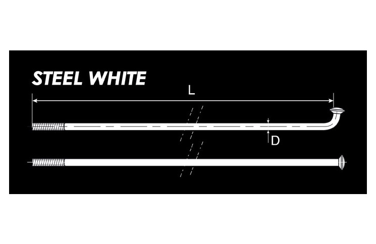 Спиці Mach1 Steel White білий 2/264/ 100 шт