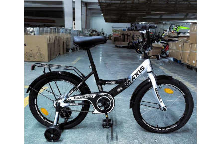 Велосипед 18" дюймів 2-х колісний "CORSO" MAXIS MX-43026 (1) ручне гальмо, дзвіночок, додаткові колеса, ЗІБРАНИЙ НА 75, в коробці