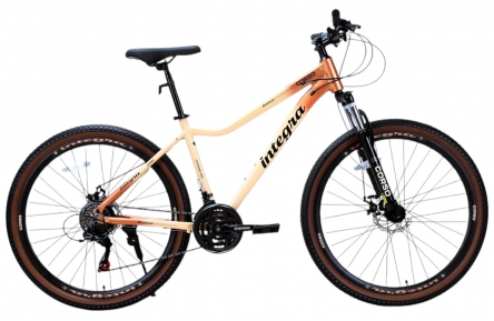 Велосипед Corso Integra NG-27803 27.5" рама алюмінієва 17", обладнання Shimano 21 швидкість, помаранчево-кремовий