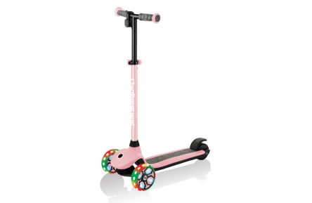 Электросамокат GLOBBER серии E-MOTION 4 пастельно-розовый, колеса с подсветкой, 50кг, 6+, 3 колеса