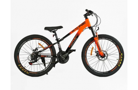 Дитячий велосипед Corso Skyline SL-24336 24" XS помаранчево-чорний