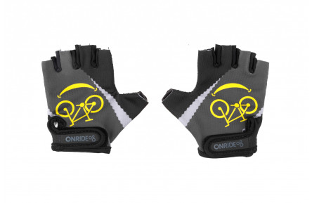 Рукавички дитячі ONRIDE Gem Велопосмішка сіра 11-12 жовтий