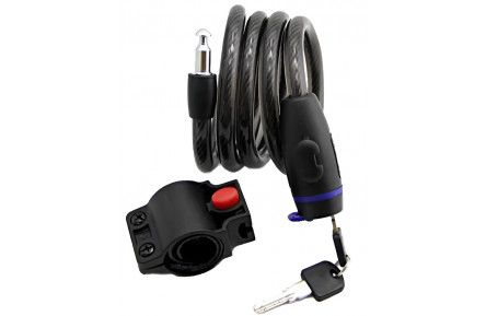 Замок на ключі Green Cycle GLK-230 із плетеним тросом 12ммх120см, чорний