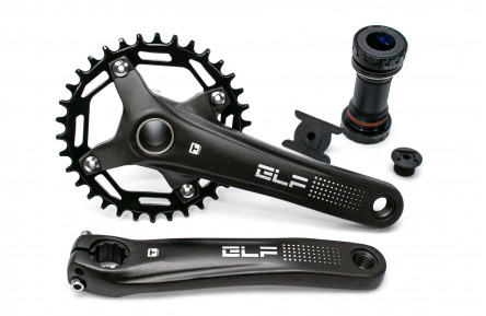 Шатуны алюминиевый L175мм 34T T-Self A26Z-SS300 в комплекте с кареткой, с интегрированной осью