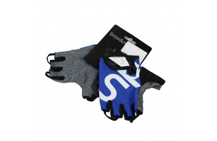 Рукавички велосипедні BEcool 2140018 синій з білим М AM (брендоване пакування)